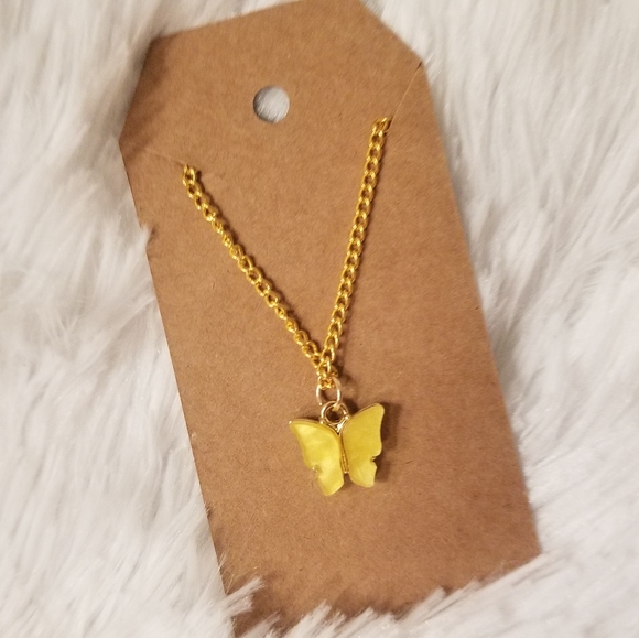 Yellow Butterfly Necklace - Picture 6 of 7